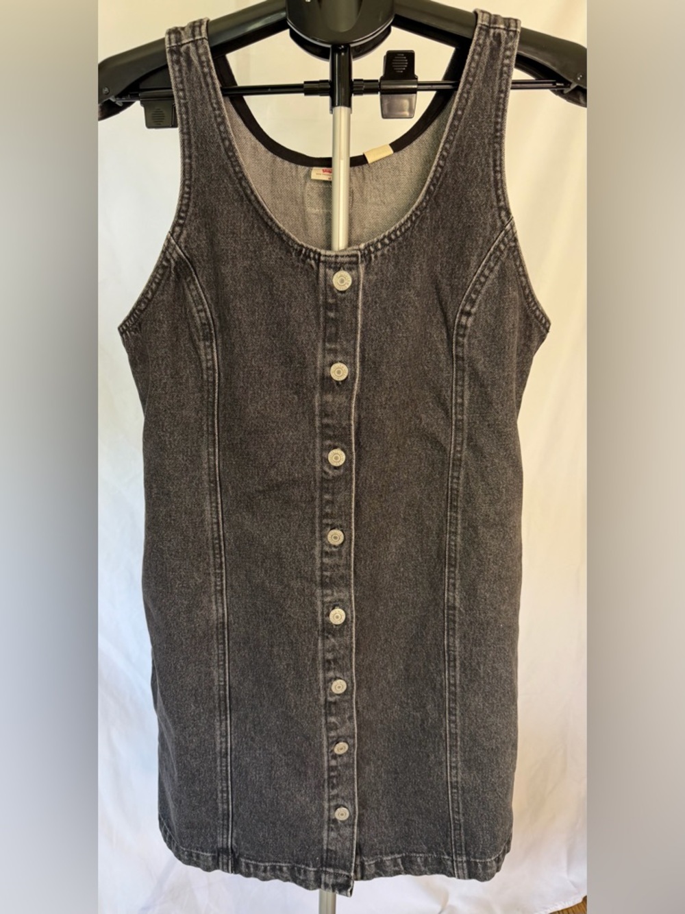Levi’s Tuli Denim Mini Dress Black Stonewash Size M NWT - Picture 4 of 12